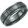 Black Titanium 7 mm Grooved Band Size 11.5 - Siddiqui Jewelers