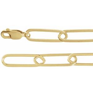 14K Yellow 6.2 mm Paperclip-Style 18" Chain Siddiqui Jewelers