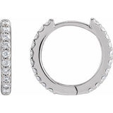 14K White 1/3 CTW Lab-Grown Diamond 12.6 mm Hoop Earrings Siddiqui Jewelers