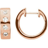 14K Rose 1/3 CTW Diamond Bezel-Set Hoop Earrings - Siddiqui Jewelers