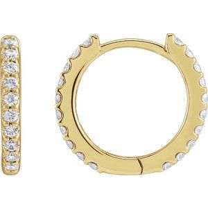 14K Yellow 1/3 CTW Lab-Grown Diamond 12.6 mm Hoop Earrings Siddiqui Jewelers