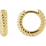 14K Yellow 10x2.5 mm Right Rope Huggie Hoop Earring Siddiqui Jewelers