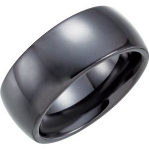 Black Ceramic Couture® 8 mm Domed Band Size 4 - Siddiqui Jewelers