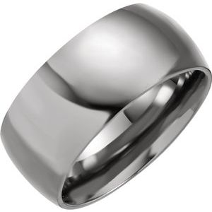 Titanium 10 mm Domed Polished Band Size 6.5-Siddiqui Jewelers