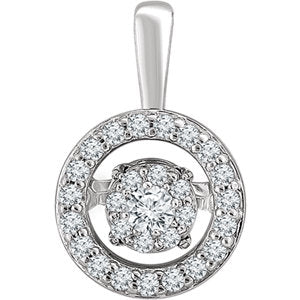 14K White 1/5 CTW Diamond Halo-Style Mystara® Pendant - Siddiqui Jewelers