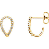 14K Yellow 1/5 CTW Diamond Geometric J-Hoop Earrings - Siddiqui Jewelers