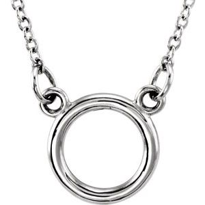 14K White Tiny Posh® Circle 16-18" Necklace - Siddiqui Jewelers