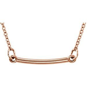 14K Rose Tiny Posh® Bar 16-18" Necklace - Siddiqui Jewelers
