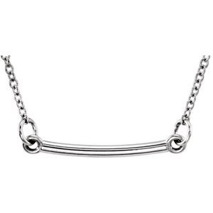 14K White Tiny Posh® Bar 16-18" Necklace - Siddiqui Jewelers