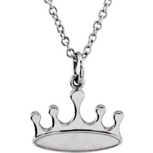 Sterling Silver Tiny Posh® Crown 16-18" Necklace - Siddiqui Jewelers
