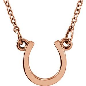 14K Rose Tiny Posh® Horseshoe 16-18" Necklace - Siddiqui Jewelers