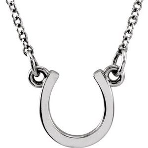 Sterling Silver Tiny Posh® Horseshoe 16-18" Necklace - Siddiqui Jewelers