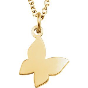 14K Yellow Tiny Posh® Butterfly 16-18" Necklace - Siddiqui Jewelers
