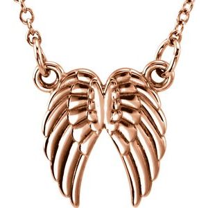 14K Rose Tiny Posh® Angel Wings 16-18" Necklace - Siddiqui Jewelers