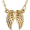 14K Yellow Tiny Posh® Angel Wings 16-18" Necklace - Siddiqui Jewelers