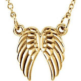 14K Yellow Tiny Posh® Angel Wings 16-18" Necklace - Siddiqui Jewelers