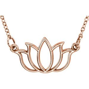 14K Rose Tiny Posh® Lotus 16-18" Necklace - Siddiqui Jewelers