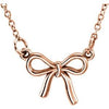 14K Rose Tiny Posh® Knotted Bow 16-18" Necklace - Siddiqui Jewelers