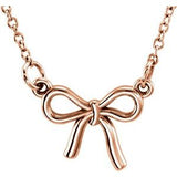 14K Rose Tiny Posh® Knotted Bow 16-18" Necklace - Siddiqui Jewelers