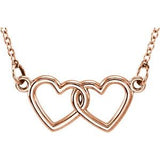 14K Rose Tiny Posh® Double Heart 16-18" Necklace - Siddiqui Jewelers