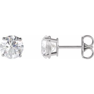 Platinum 2 CTW Natural Diamond Stud Earrings Siddiqui Jewelers
