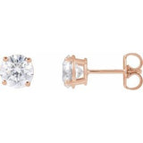 14K Rose 1 1/2 CTW Natural Diamond Stud Earrings Siddiqui Jewelers