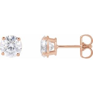 14K Rose 1 1/2 CTW Natural Diamond Stud Earrings Siddiqui Jewelers