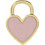 14K Yellow Pink Enamel Heart Charm/Pendant Siddiqui Jewelers
