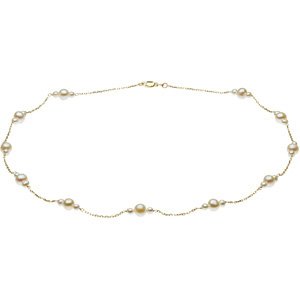 14K Yellow Freshwater Cultured Pearl 17" Necklace - Siddiqui Jewelers