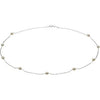 14K White Freshwater Cultured Pearl Station 18" Necklace - Siddiqui Jewelers