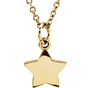 14K Yellow Tiny Posh® Star 16-18" Necklace - Siddiqui Jewelers
