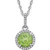 14K White Peridot & 1/10 CTW Diamond 18" Necklace - Siddiqui Jewelers