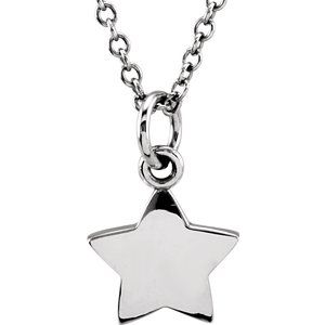 14K White Tiny Posh® Star 16-18" Necklace - Siddiqui Jewelers