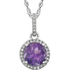 14K White Amethyst & 1/10 CTW Diamond 18" Necklace - Siddiqui Jewelers