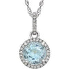 14K White Sky Blue Topaz & 1/10 CTW Diamond 18" Necklace - Siddiqui Jewelers