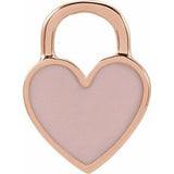 14K Rose Pink Enamel Heart Charm/Pendant Siddiqui Jewelers