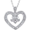 Sterling Silver .06 CTW Diamond Heart 18" Necklace - Siddiqui Jewelers