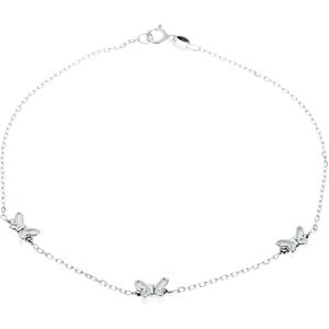 Sterling Silver Butterfly 10" Anklet - Siddiqui Jewelers