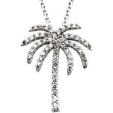 14K White 1/4 CTW Diamond Palm Tree 16" Necklace - Siddiqui Jewelers