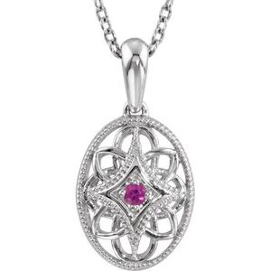 Sterling Silver Ruby 18" Necklace - Siddiqui Jewelers