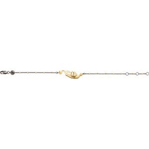 18K Yellow Vermeil & Black Rhodium-Plated Panther Symbol for Courage 7 1/2" Bracelet - Siddiqui Jewelers