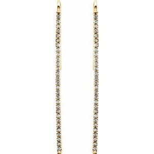 14K Yellow 1/4 CTW Diamond Vertical Bar Earrings - Siddiqui Jewelers