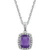 14K White Amethyst & .05 CTW Diamond 18" Necklace - Siddiqui Jewelers