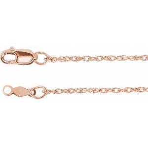 18K Rose 1.25 mm Rope 18" Chain  -Siddiqui Jewelers