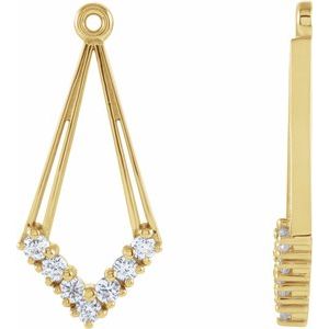 14K Yellow 1/4 CTW Diamond Earring Jackets - Siddiqui Jewelers