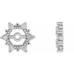 14K White 1/4 CTW Diamond Earring Jackets with 4.5mm ID - Siddiqui Jewelers
