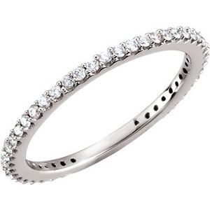 14K White 1/3 CTW Diamond Stackable Ring Size 5-Siddiqui Jewelers