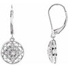 Sterling Silver 1/10 CTW Diamond Lever Back Earrings - Siddiqui Jewelers