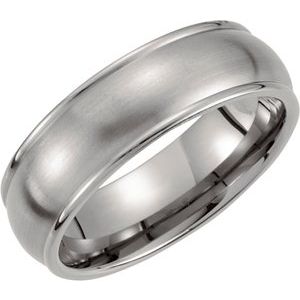 Titanium 7 mm Grooved & Satin Finish Band Size 7.5 - Siddiqui Jewelers