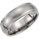 Titanium 7 mm Grooved & Satin Finish Band Size 8.5 - Siddiqui Jewelers